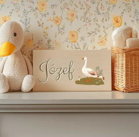 Drewniana tabliczka z imieniem - gąska
