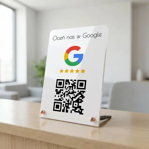 Tabliczka akrylowa z kodem QR do opinii Google