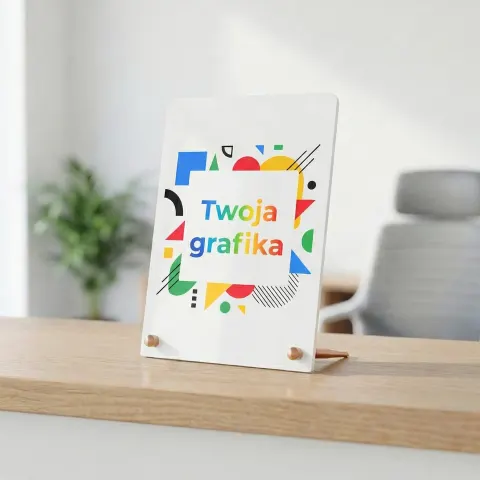 Tabliczka akrylowa na aluminiowych nóżkach – stand z Twoją grafiką - różne rozmiary