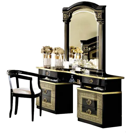 Toaletka z Lustrem Aida Black-Gold