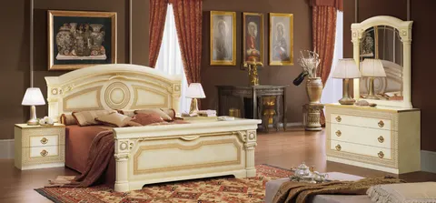 Stylowa Sypialnia Aida Ivory-Gold
