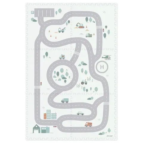 Play & Go - Dwustronna mata piankowa i pudełko na zabawki 2w1 EEVAA - Mapa drogowa