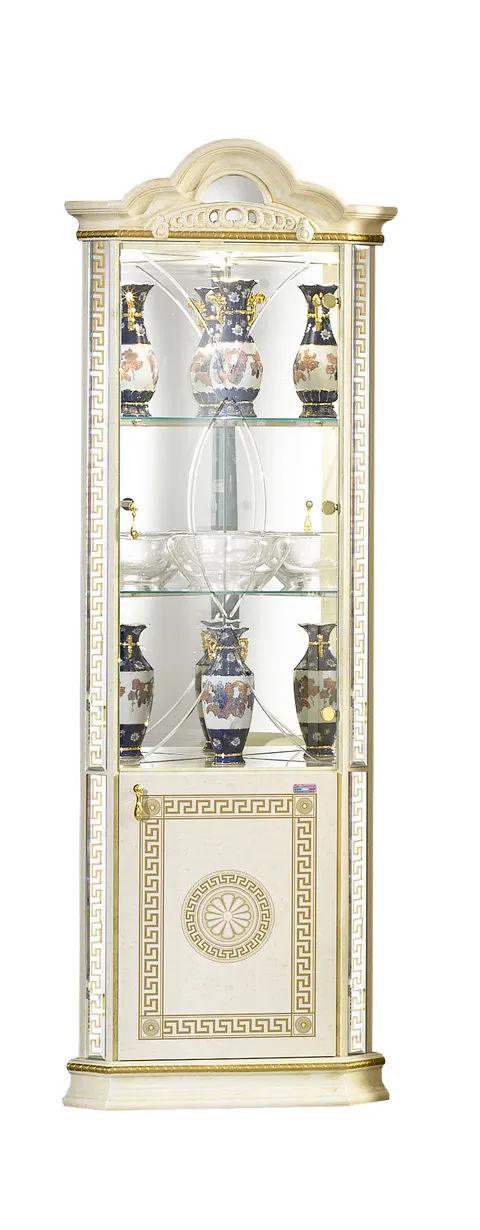 Stylowa Witryna narożna BC Venus Beige-Gold