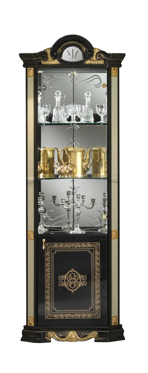 Stylowa Witryna narożna BC Betty Black-Gold