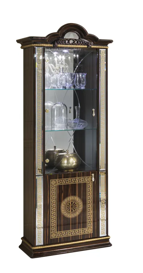 Stylowa Witryna 1 drzw. BC Venus Walnut-Gold