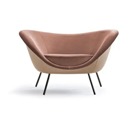 Fotel D.154.2 różowy velvet MOLTENI Gio Ponti