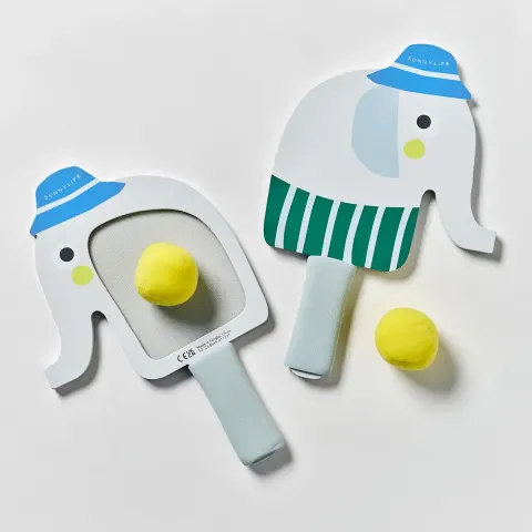 Sunnylife Dziecięce rakietki plażowe na rzep – Eli the Elephant