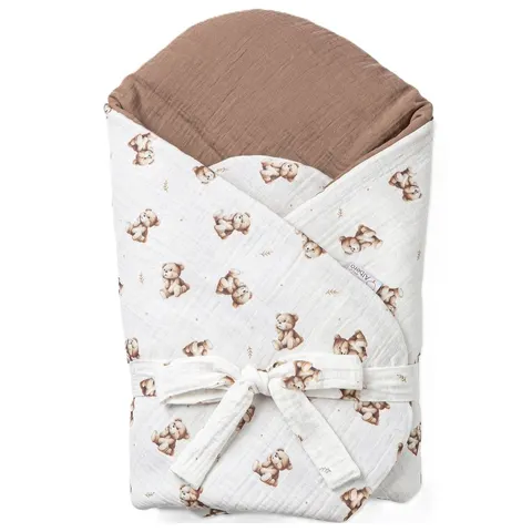 Muślinowy rożek niemowlęcy MISIE Vintage Teddy, Albero Mio