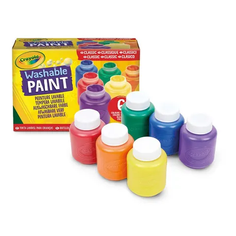 Farby dla dzieci w tubkach zmywalne 6 kolorów, Crayola