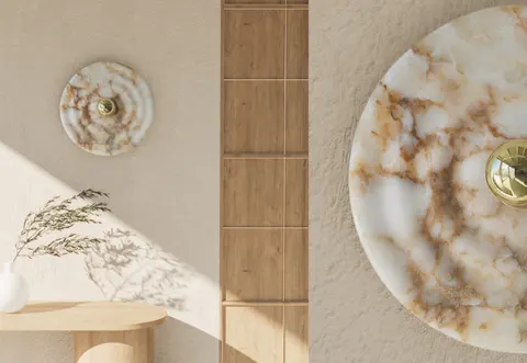 Lampa ścienna WAVE alabastrowa Aromas Czarna