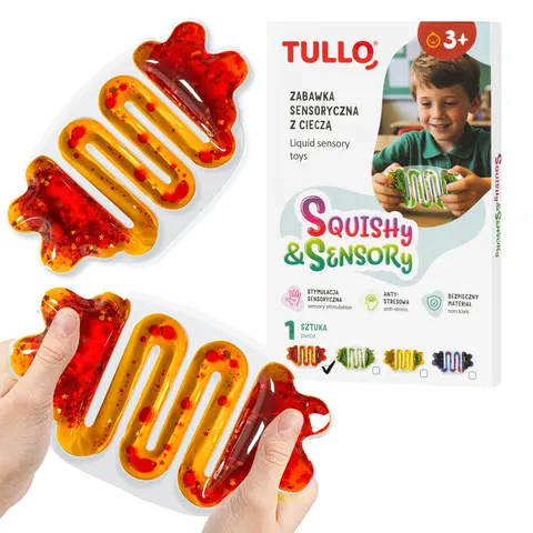 TULLO Gniotek sensoryczny z cieczą squishy pomarańcz