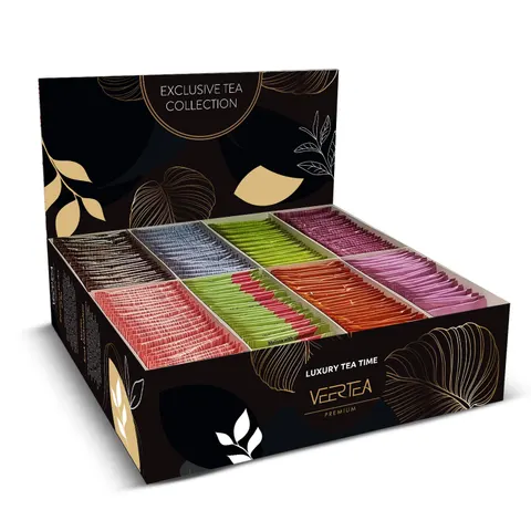 Veertea zestaw herbat 8 smaków 200 kopert elegancki czarny