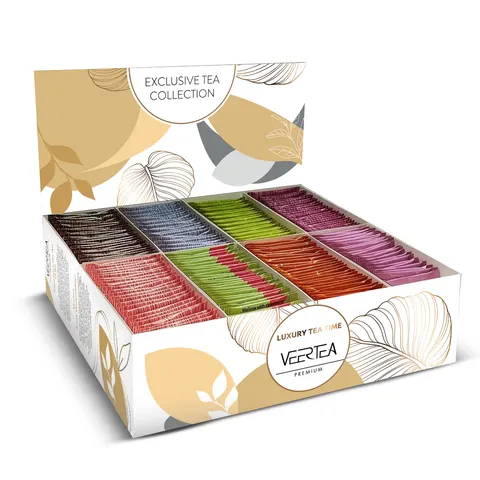 Veertea zestaw herbat 8 smaków 200 kopert elegancki złoty