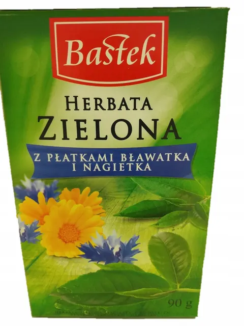 Bastek herbata liściasta zielona z bławatkiem 90g