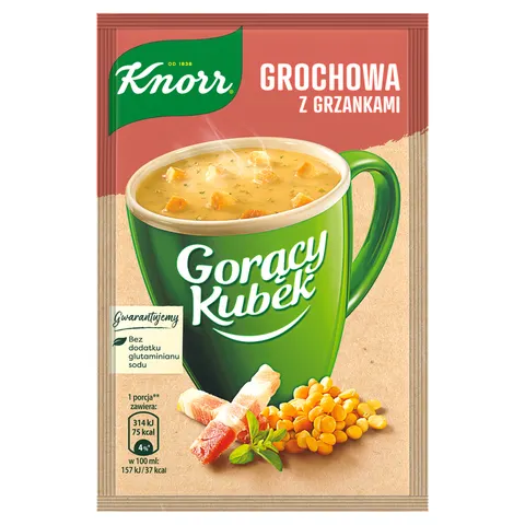 Knorr danie gotowe gorący kubek grochowa z grzankami 21g