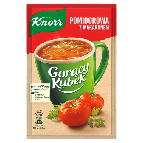 Knorr danie gotowe gorący kubek pomidorowa z makaronem 19g