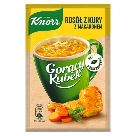 Knorr danie gotowe gorący kubek rosół z kury z makaronem 12g