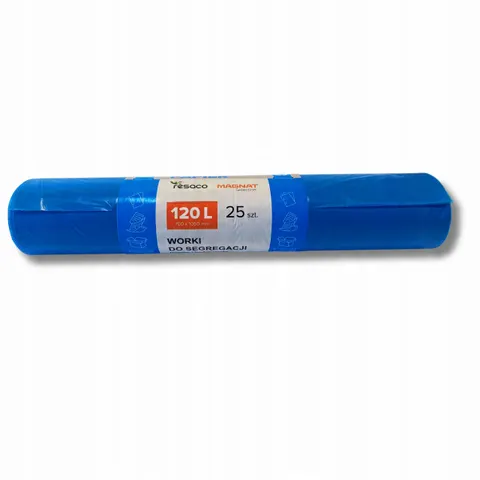 Niebieskie worki do segregacji papieru 120l 25szt