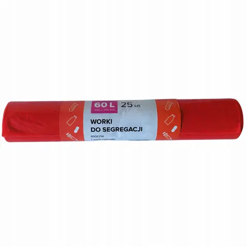 Czerwone worki segregacji medyczne 60l 25szt