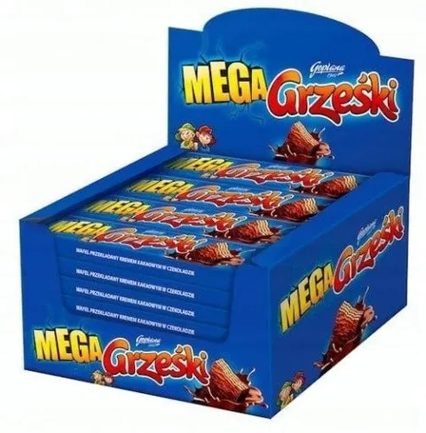 Grześki wafle mega w czekoladzie 48g x 32