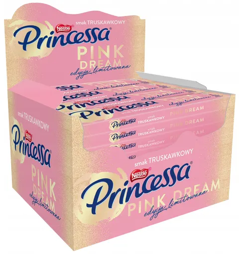 Princessa long wafel o smaku truskawkowym 40g x30