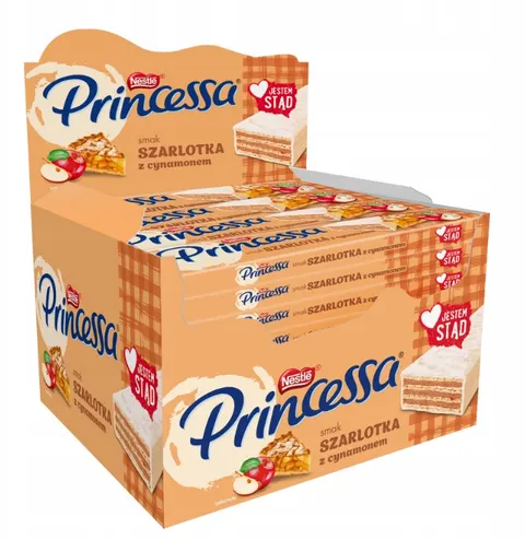 Princessa long wafel o smaku szarlotki z cynamonem 40g x30