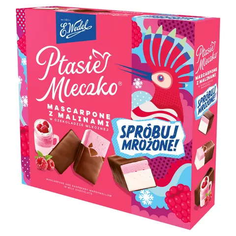 Wedel ptasie mleczko mascarpone z malinami 340g