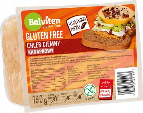 Balviten bez glutenu chleb ciemny kanapkowy 190g