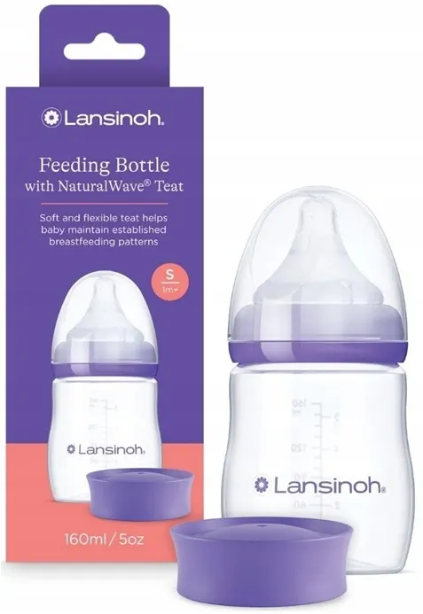 Lansinoh Butelka do karmienia ze smoczkiem o wolnym przepływie Natural Wave 160 ml