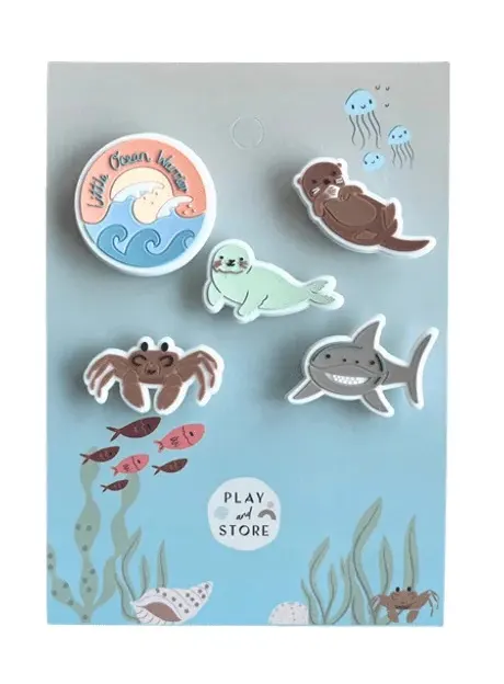 Play&Store Przypinki - Charmsy do koszyczka do rowerka biegowego - Little Ocean