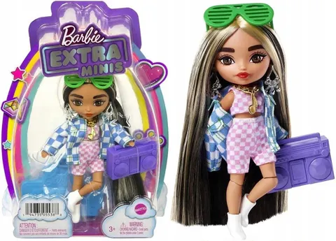 Barbie Extra Minis Lalka Pasemka w Kurtce w Kratkę