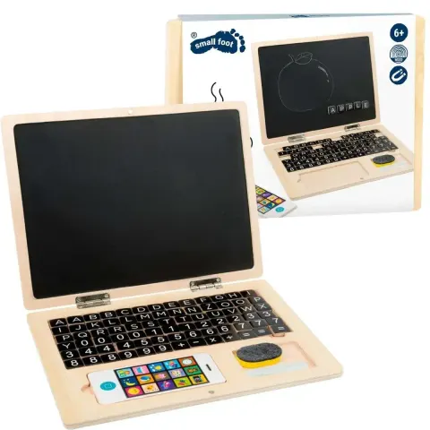 Small Foot Drewniany laptop z tablicą magnetyczną