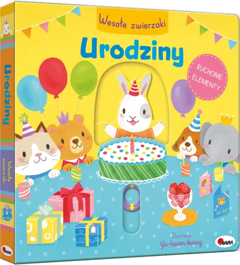 AWM WESOŁE ZWIERZAKI URODZINY KSIĄŻECZKA Z RUCHOMYMI ELEMENTAMI