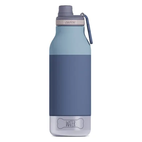 Butelka z miskami dla psa Buddy Asobu – pastel blue 1 l