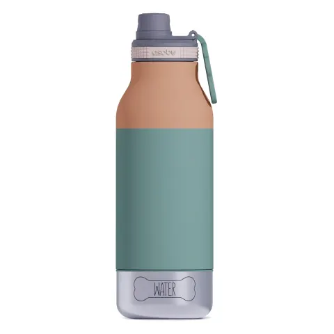 Butelka z miskami dla psa Buddy Asobu – pastel green 1 l
