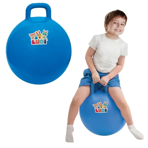 Ludi Dmuchana piłka do skakania 45 cm niebieski 3+ do 50 kg