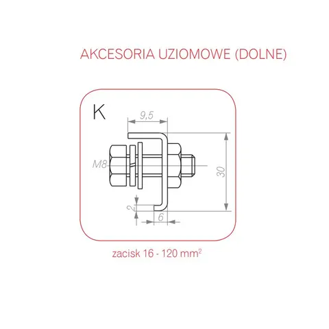 Zacisk K dolny śrubowy do ASA