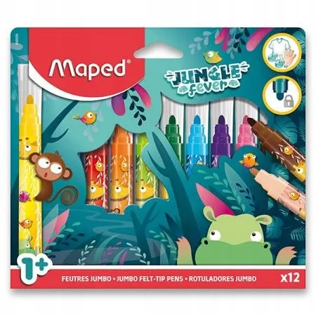 Maped Flamastry Jumbo Jungle Fever 12 kolorów