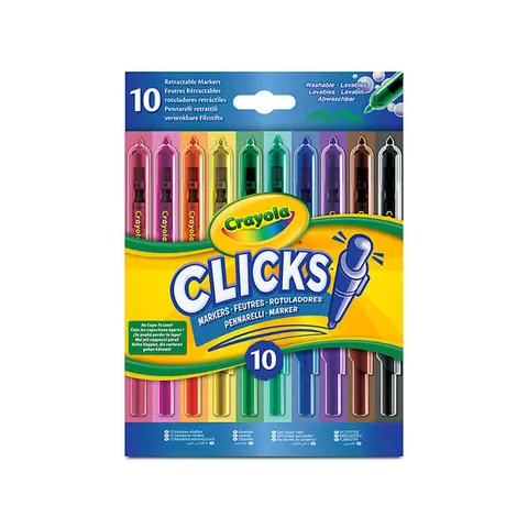 Crayola Flamastry automatyczne zmywalne Clicks 10szt. 8+