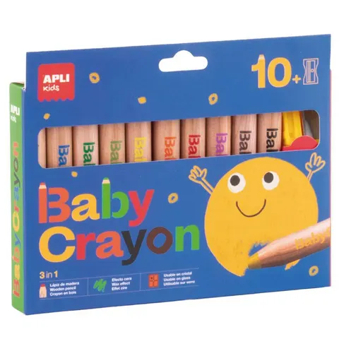 Apli Kids Grube kredki woskowe dla najmłodszych 10 kolorów