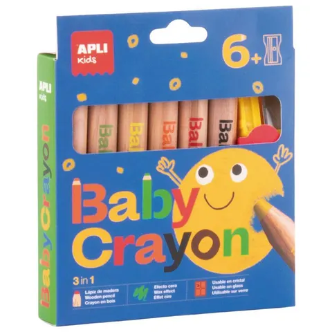 Apli Kids Grube kredki woskowe dla najmłodszych 6 kolorów