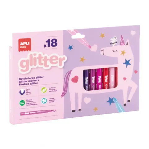 Apli Kids Markery brokatowe 18 kolorów