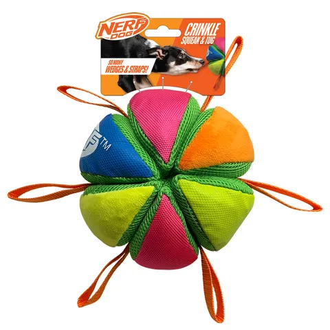 Zabawka dla psa pluszowa piszcząca piłka z efektem chrupania 15 cm NERF DOG