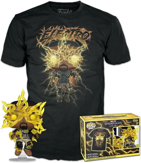Funko Pop! & Tee: Marvel - Electro (Figurka + Koszulka rozmiar M)