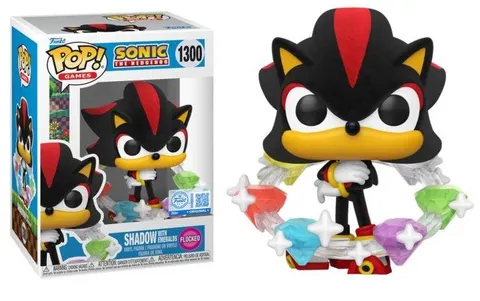 Shadow with Emeralds 1300 Flocked Sonic the Hedgehog Funko POP!