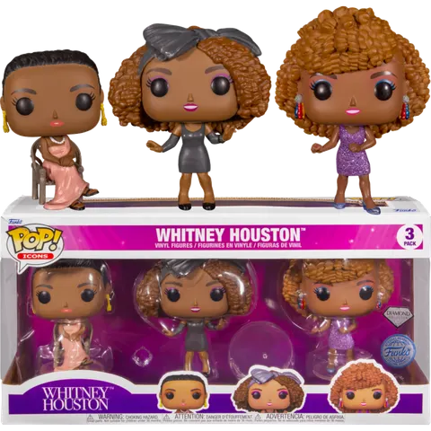 3 pack Whitney Houston Diamond Rocks Funko POP! Vinyl