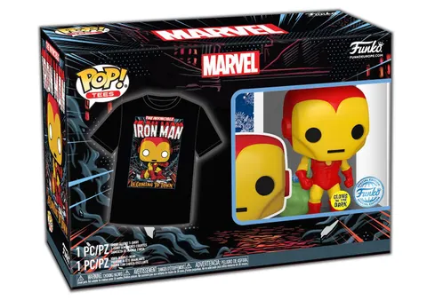 Holiday Iron Man Glow in the Dark + Koszulka (Rozmiar L) Funko POP! & Tee: Marvel