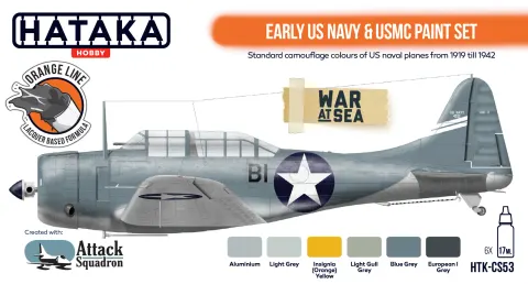 Zestaw farb Early US Navy & USMC 6x17ml Hataka CS53