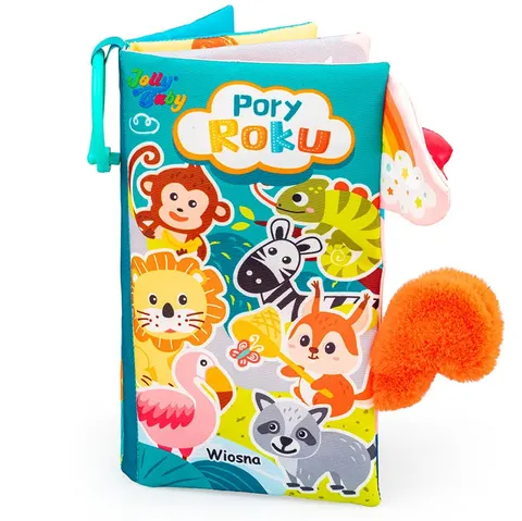 Sensoryczna książeczka z ogonkami Pory Roku, Jolly Baby