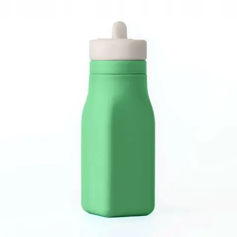 OmieBottle - Silikonowy bidon dla dzieci do lunchbox , green